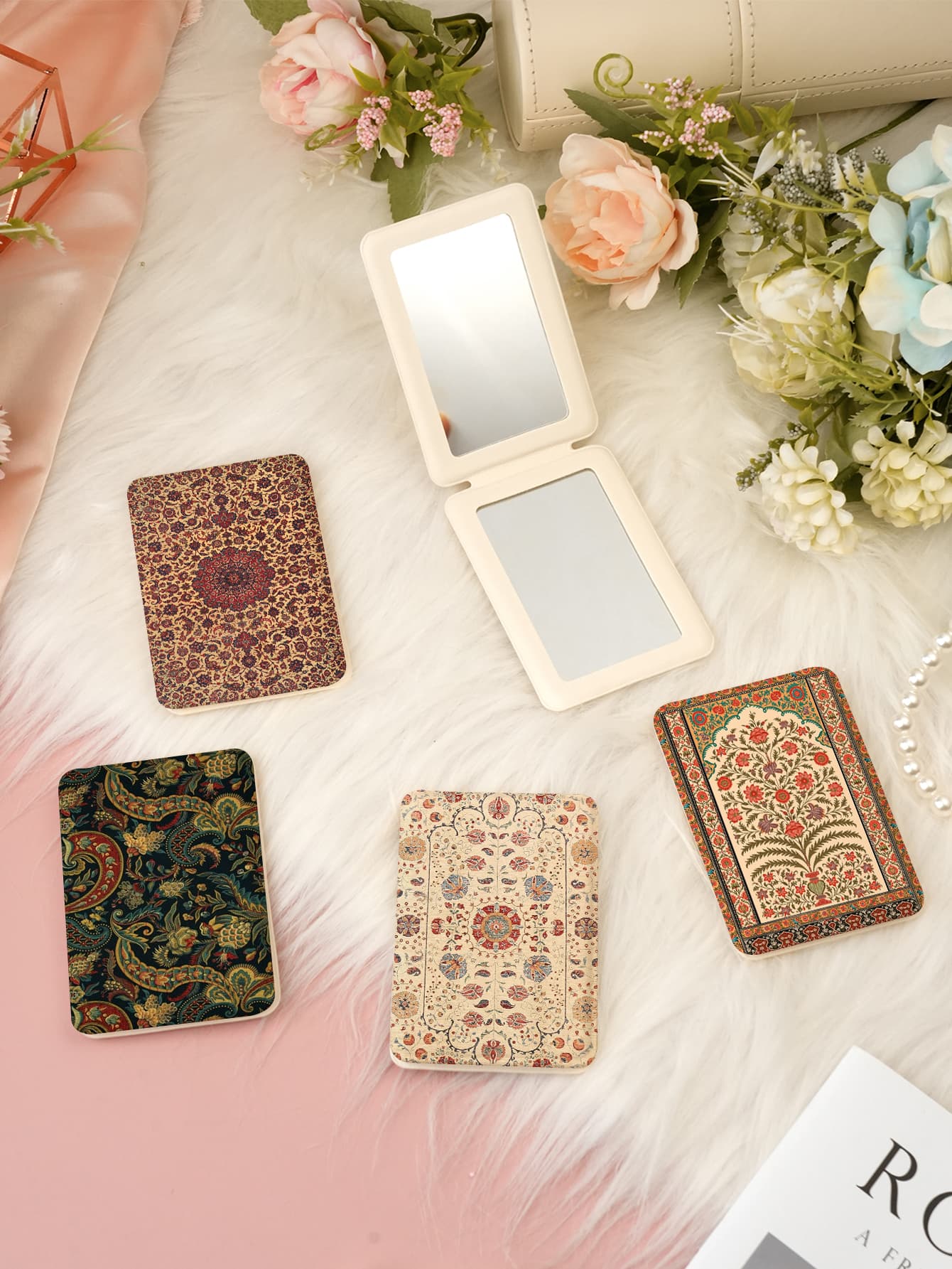 PU Full Leather Pocket Mirror